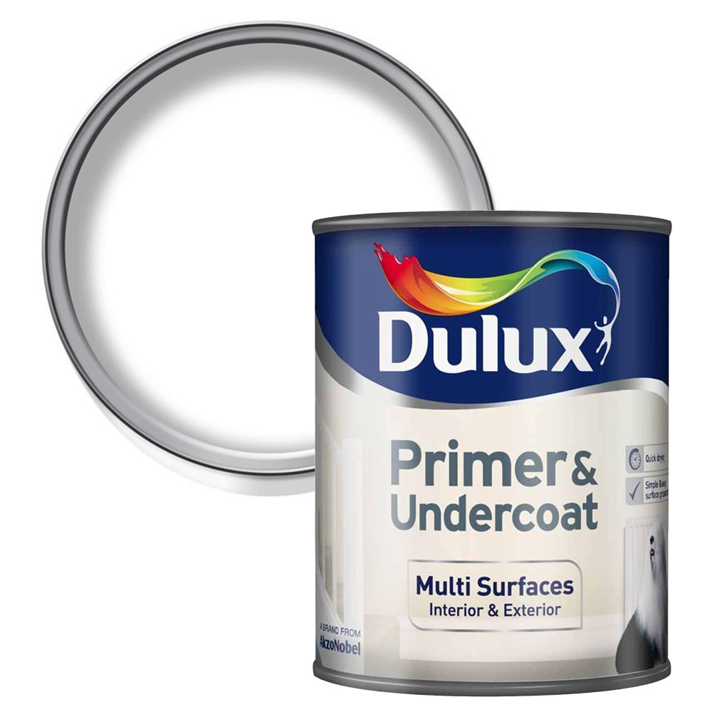 Dulux Multi Surface White Primer & Undercoat 750ml Price Comparisons | Compare The Build