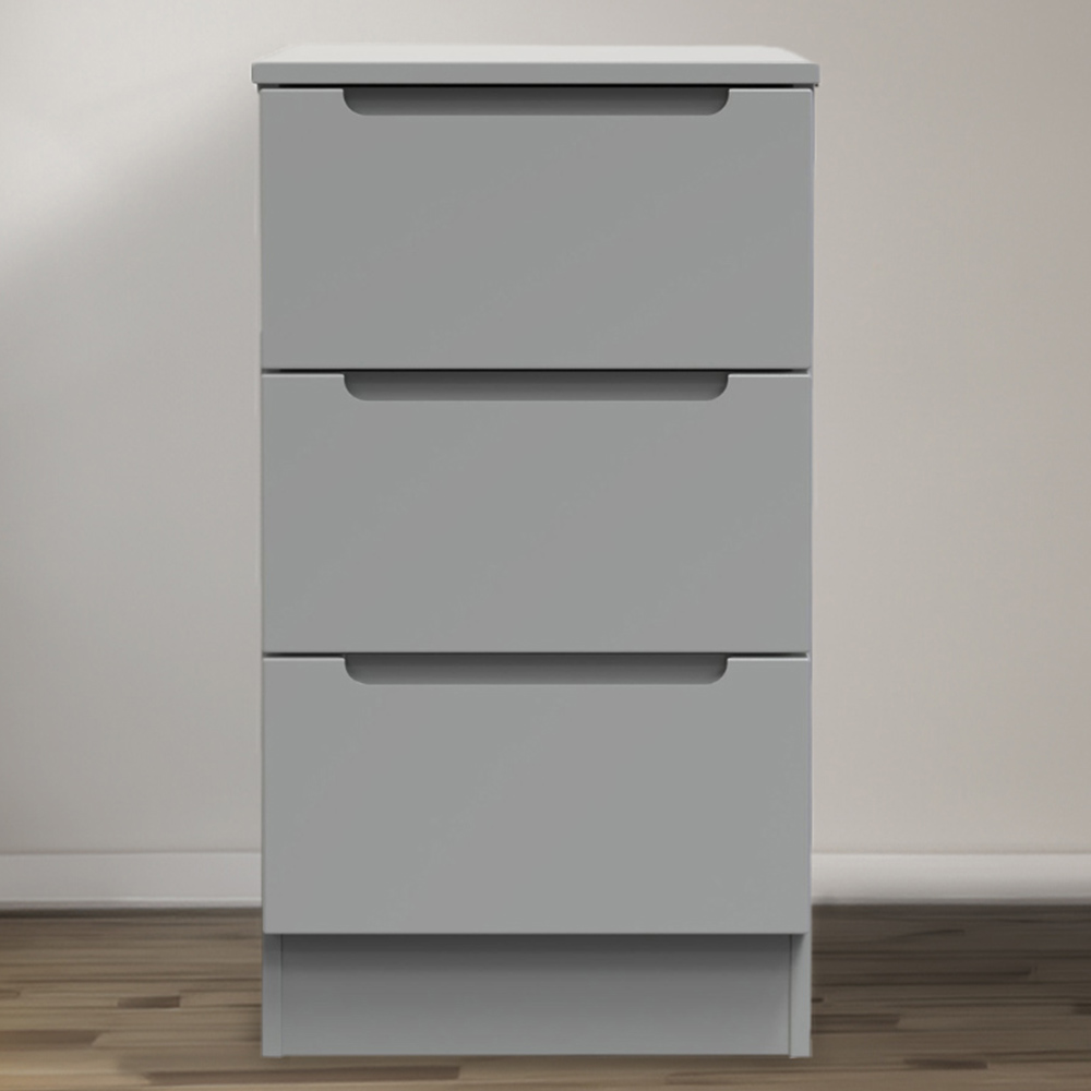 Crowndale Milan 3 Drawer Dusk Grey Bedside Table Price Comparisons | Compare The Build