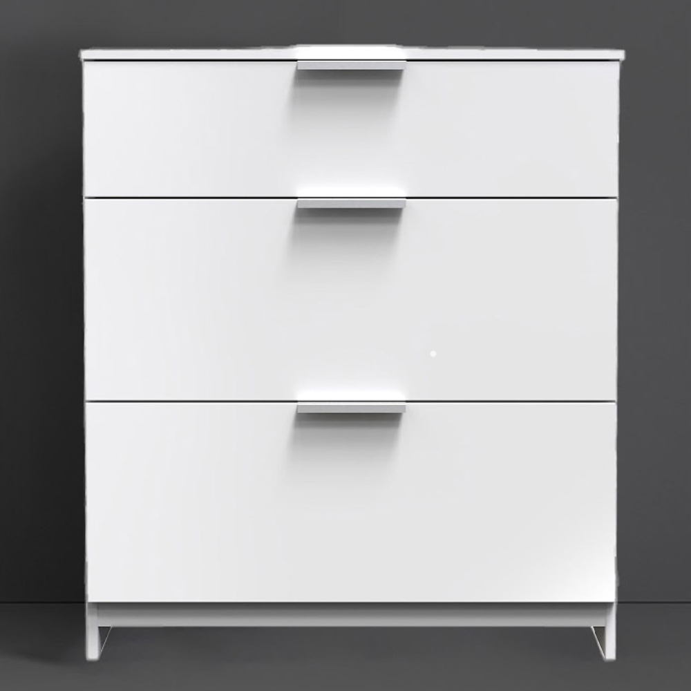 Crowndale Plymouth 3 Drawer White Gloss Deep Chest of Drawers Price Comparisons | Compare The Build