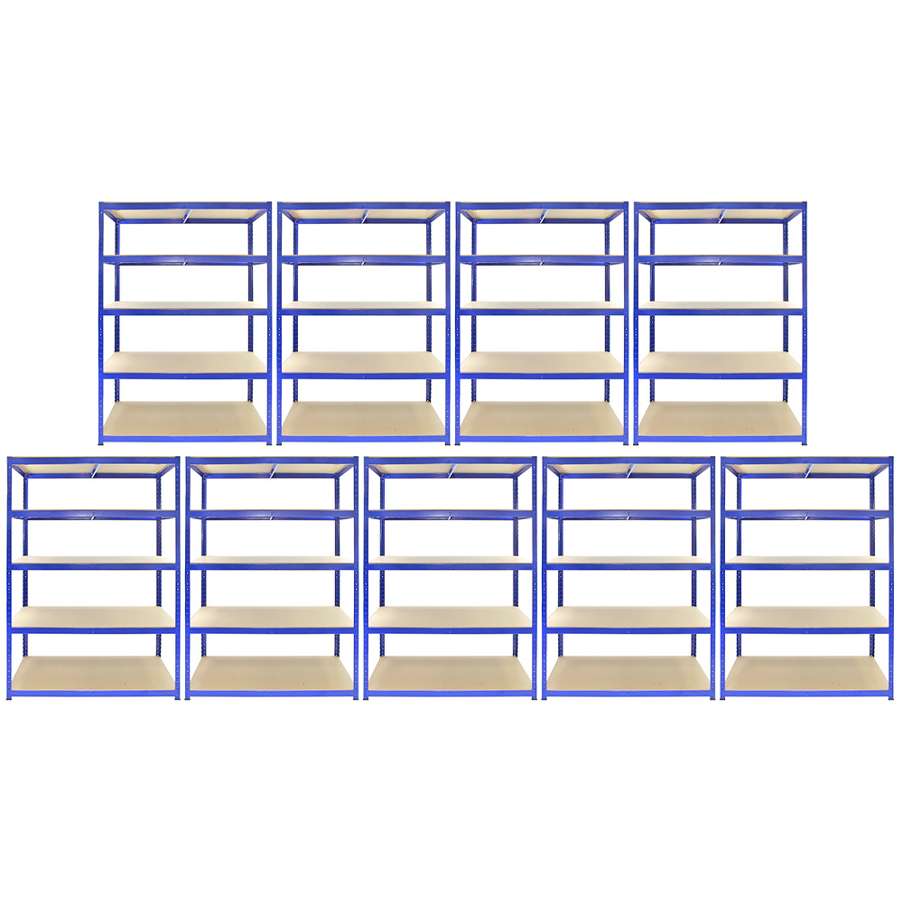 Monster Racking T-Rax Strong Storage Blue Shelf 120cm 9 Pack | Homebase