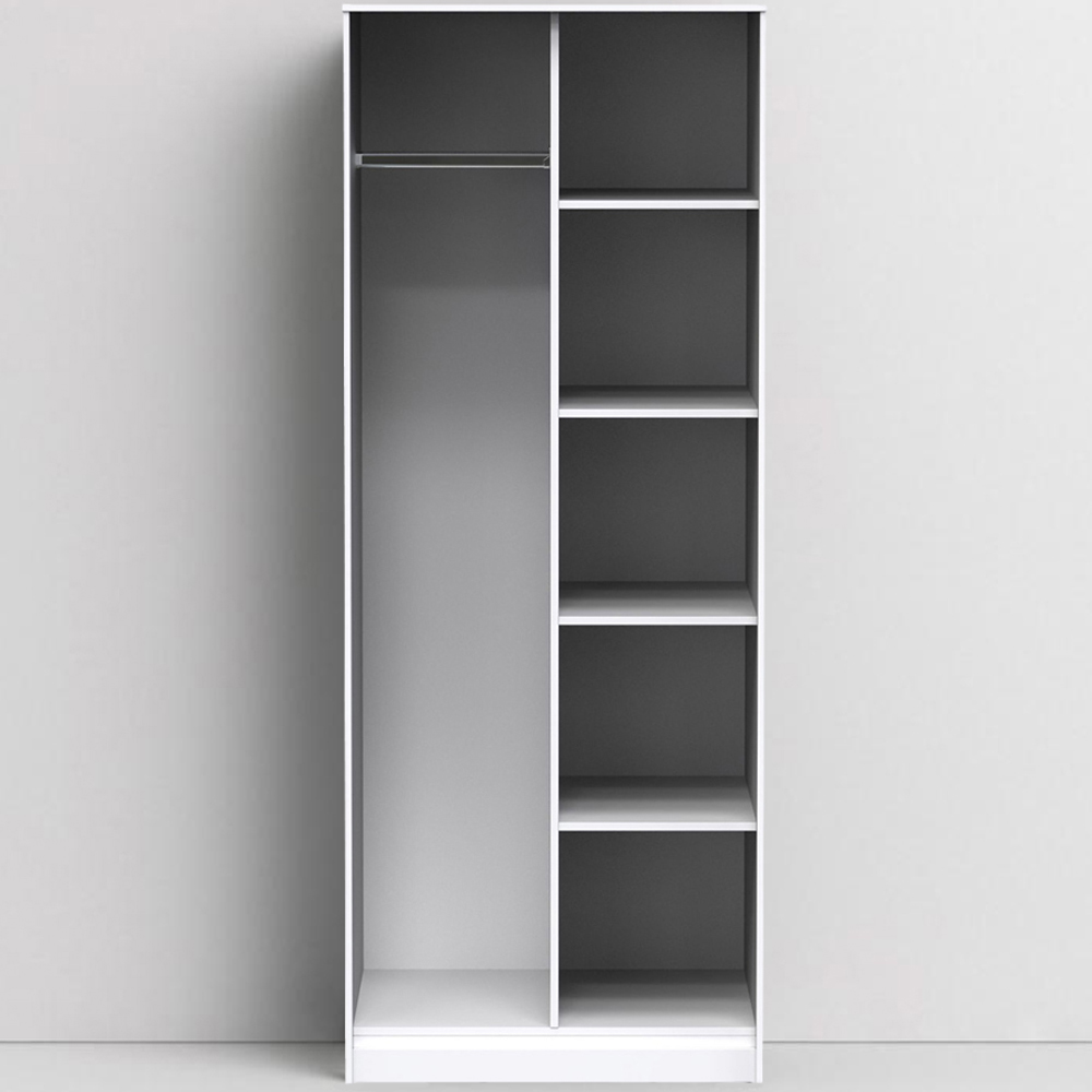 Crowndale Diamond Ready Assembled Matt White Tall Open Wardrobe Price Comparisons | Compare The Build