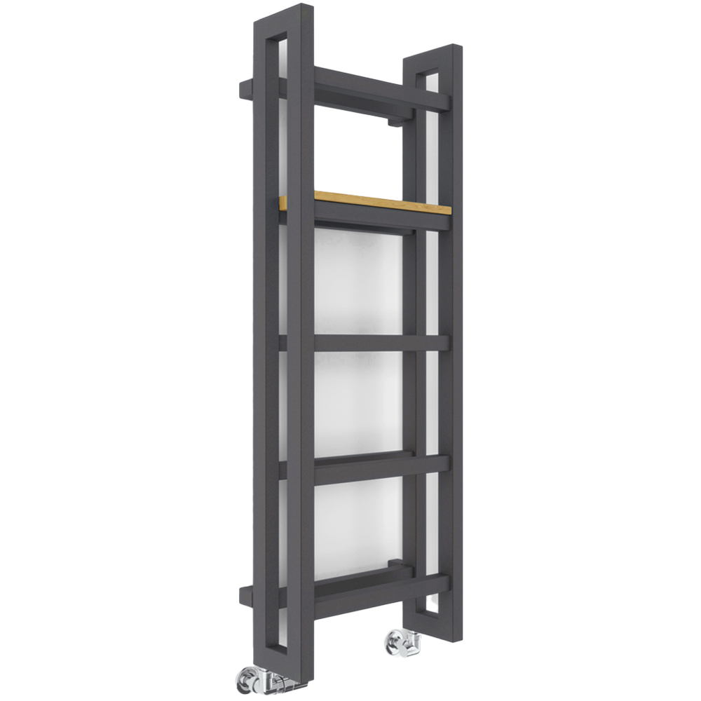 Heater Rail Rack Stand Terma Stand Modern Grey Heated Towel Rail 2097 BTU 1150 x 400mm | Homebase