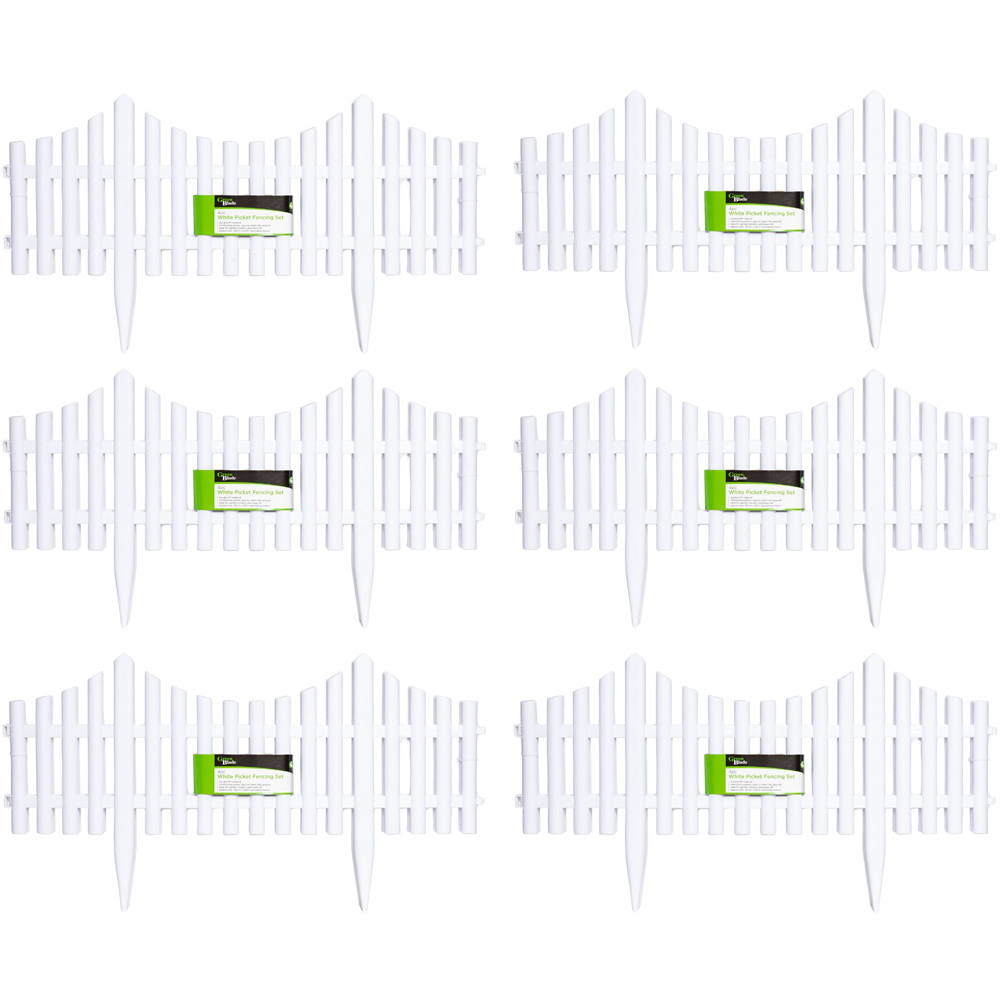Samuel Alexander White Wood Effect 4 x 6 Pack Picket Fence Garden Edging Price Comparisons | Compare The Build