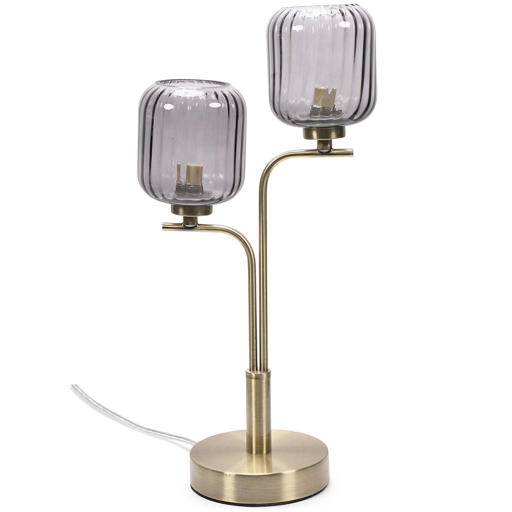 ValueLights Amelie 2 Way Ribbed Glass Gold Stem LED Table Lamp Price Comparisons | Compare The Build
