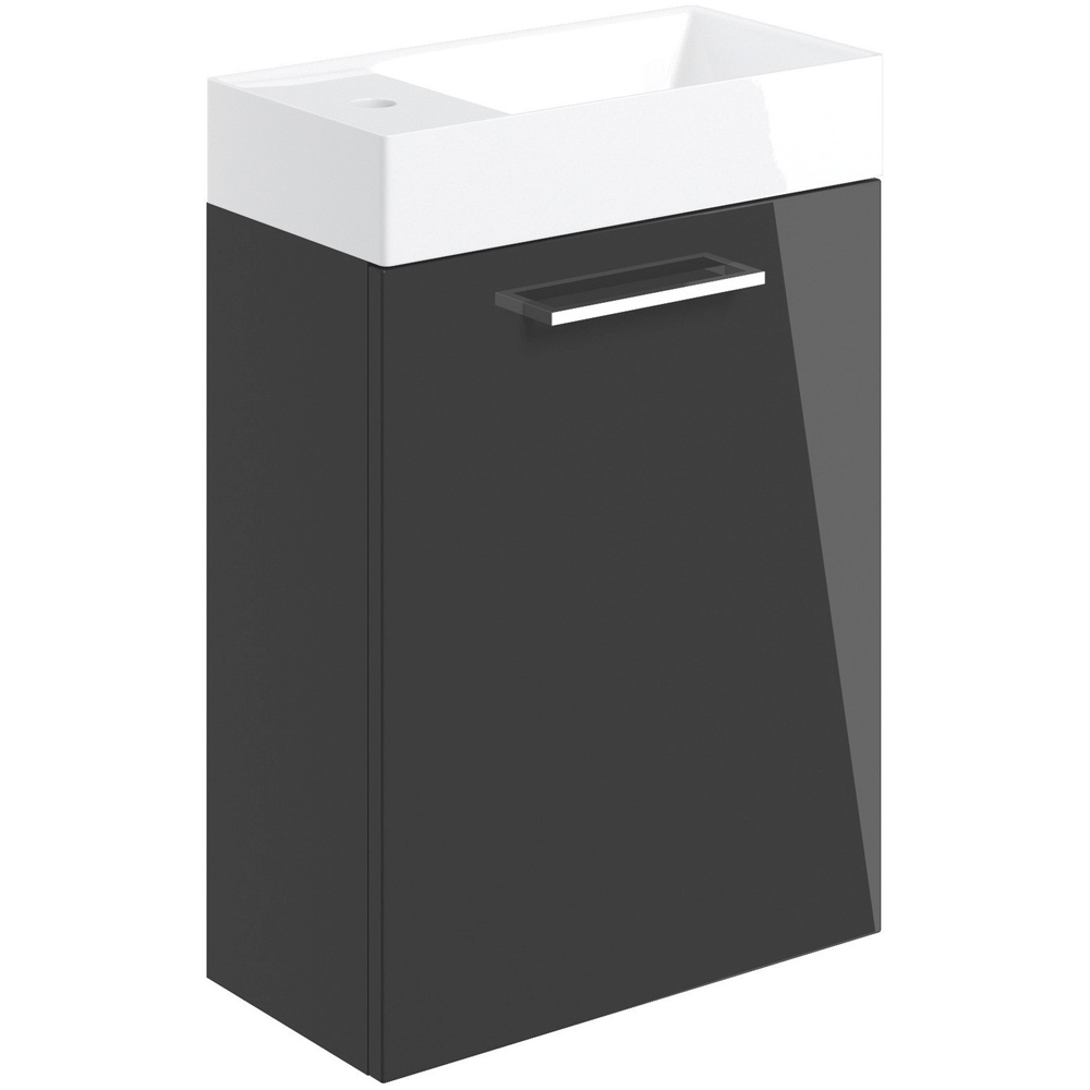 Homebase Basins Bathstore Milford Single Door Anthracite Wall Hung Basin Unit 410mm ...