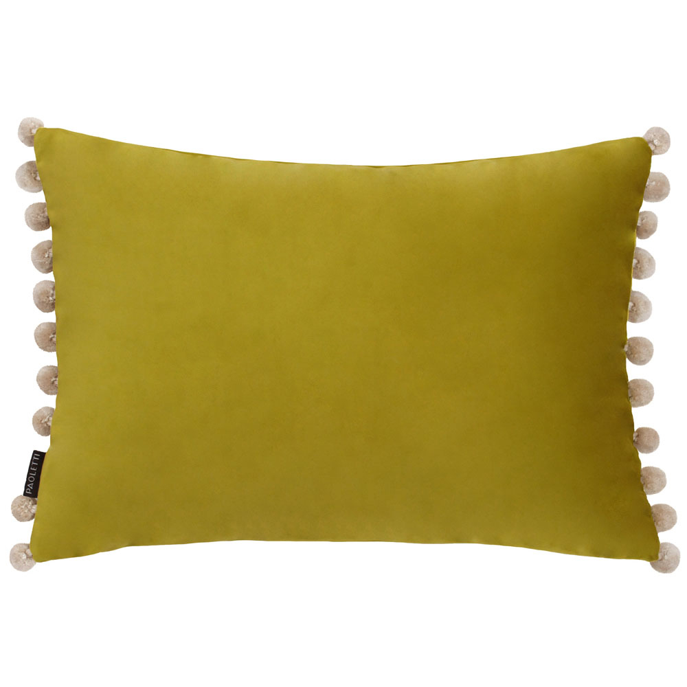 Paoletti Fiesta Bamboo Natural Pom Pom Velvet Cushion Price Comparisons | Compare The Build