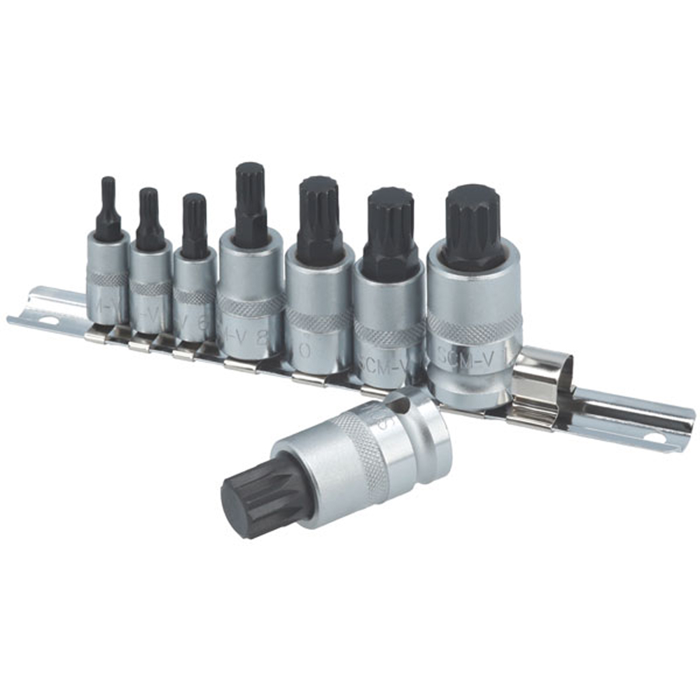 Spline Bit Socket Set Laser 8 Piece Spline Socket Bit Set | Homebase