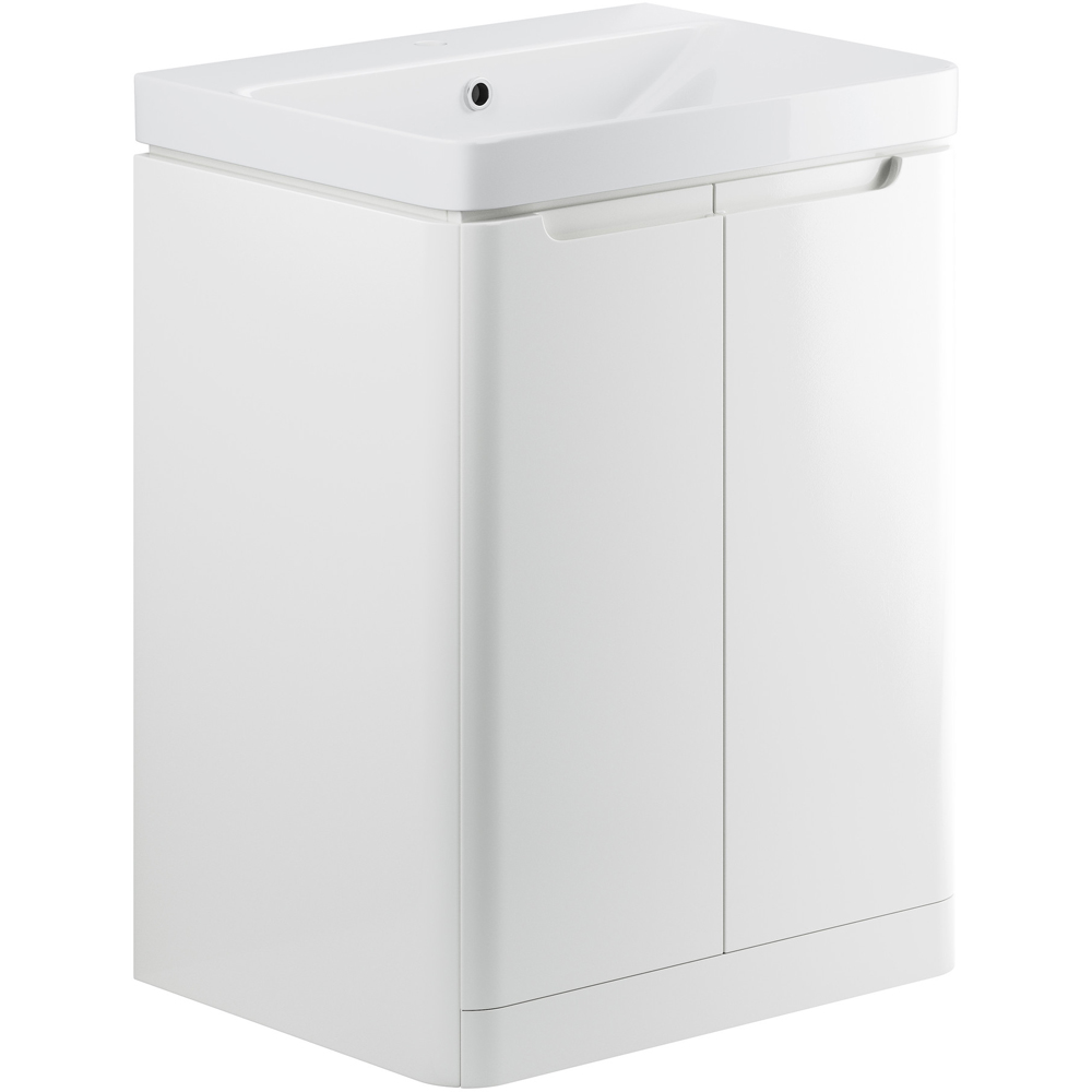 Homebase Basins Bathstore Amalfi 2 Door White Floor Standing Basin Unit 600mm | Homebase