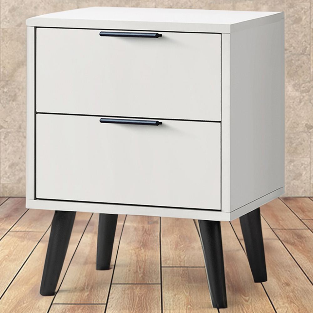 Julian Bowen Alba 2 Drawer Silk Grey Bedside Table Price Comparisons | Compare The Build