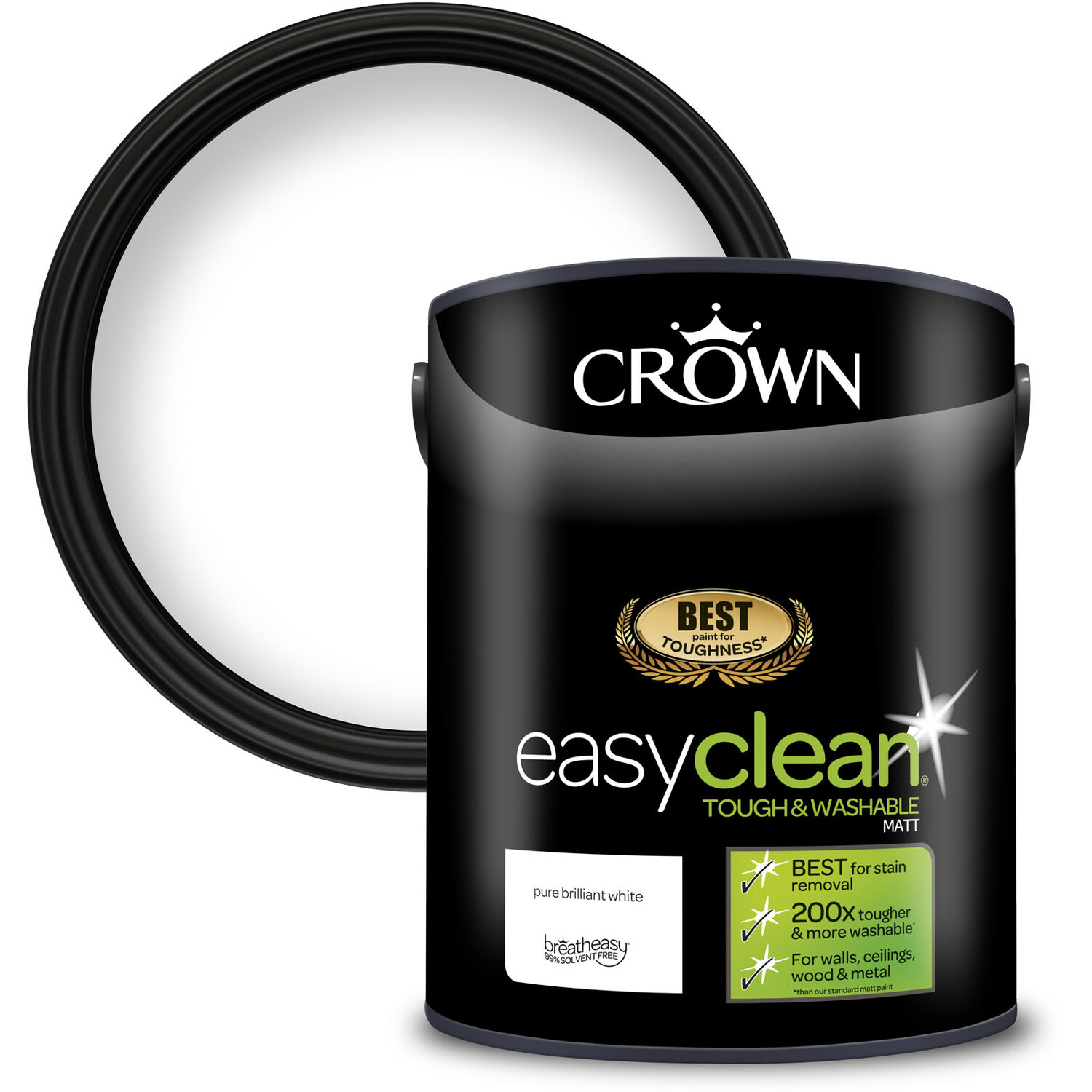 Crown EasyClean Matt Paint - Pure Brilliant White 5L. Price Comparisons | Compare The Build