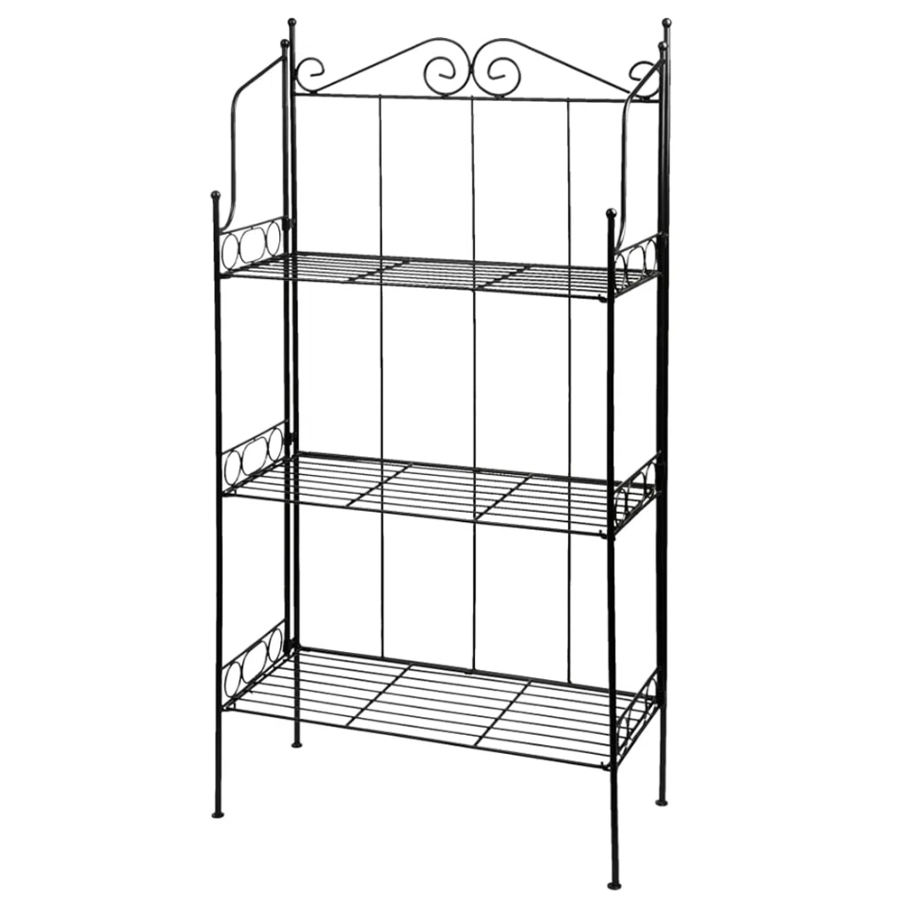 Fallen Fruits 3 Shelf Black Steel Foldable Etagere Storage Unit | Homebase