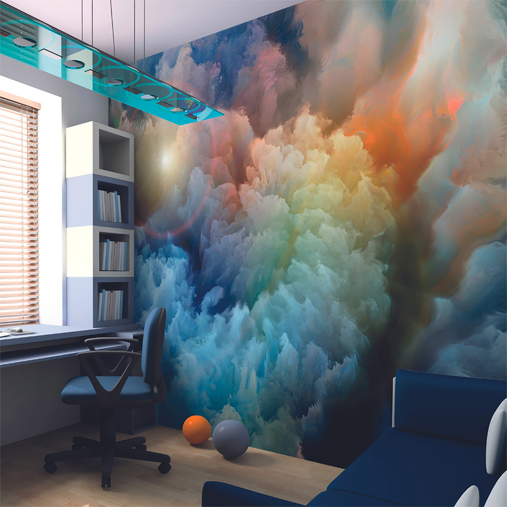 Origin Murals Moody Clouds Multicolour Wall Mural Price Comparisons | Compare The Build