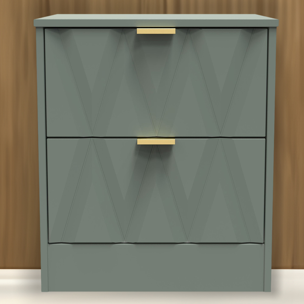 Crowndale Las Vegas 2 Drawer Reed Green Bedside Table Ready Assembled Price Comparisons | Compare The Build