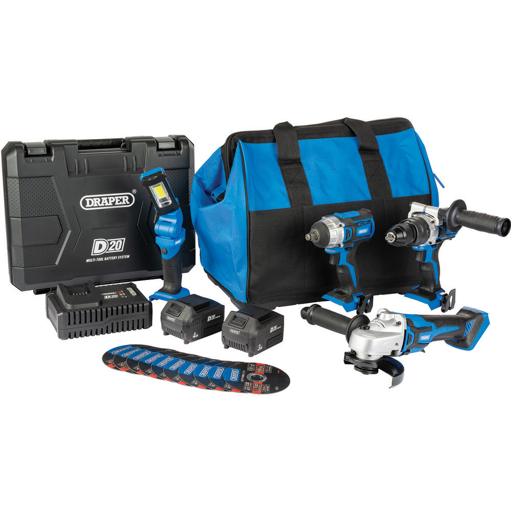 Draper D20 20V 19 Piece Workshop Kit with Batteries and Charger Price Comparisons | Compare The Build