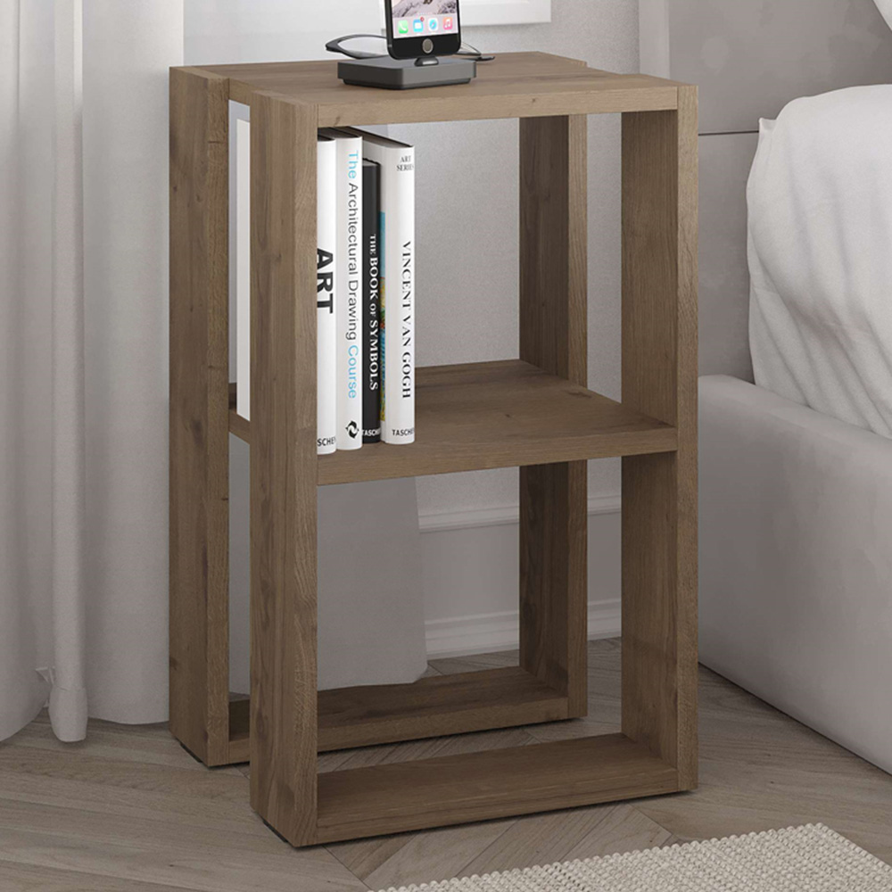 Decortie Lonie Dark Oak Single Shelf Bedside Table Price Comparisons | Compare The Build