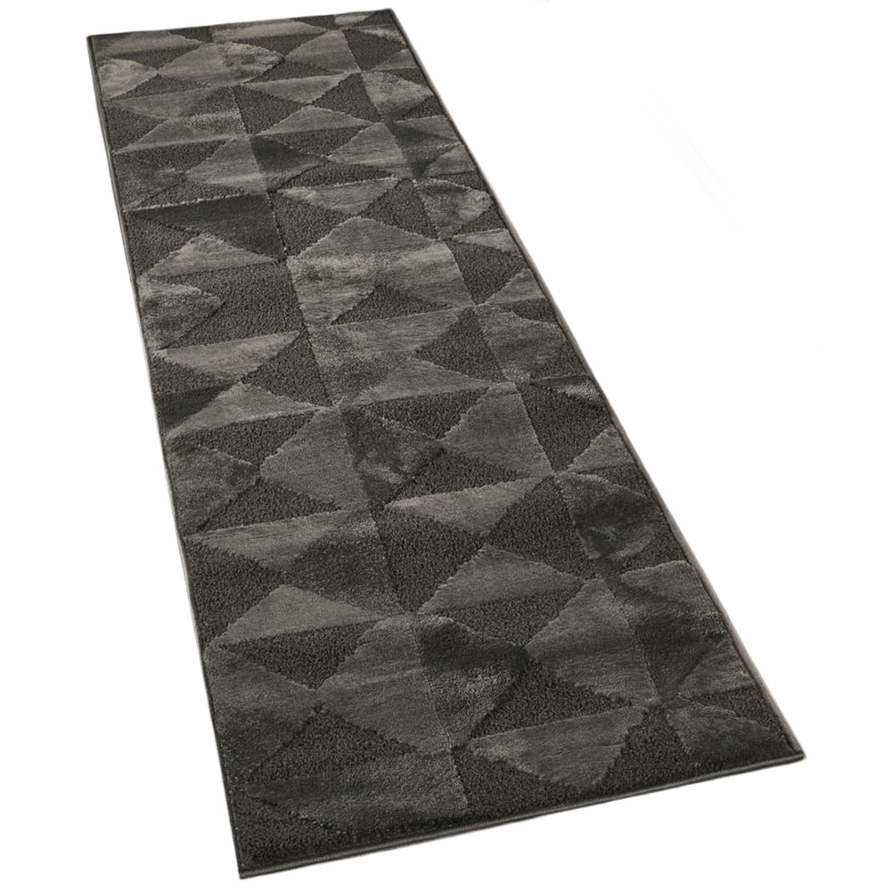 Triangle Kitchen Rugs Desire Rugs Hamilton Dark Grey Geometric Triangle Mosaic Rug 60 x 220cm ...