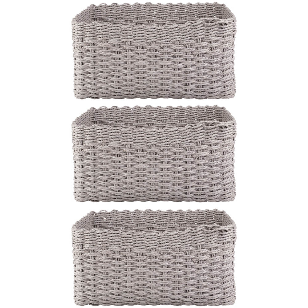 Homebase Grey Paper Rope Storage Basket Set of 3 | Homebase