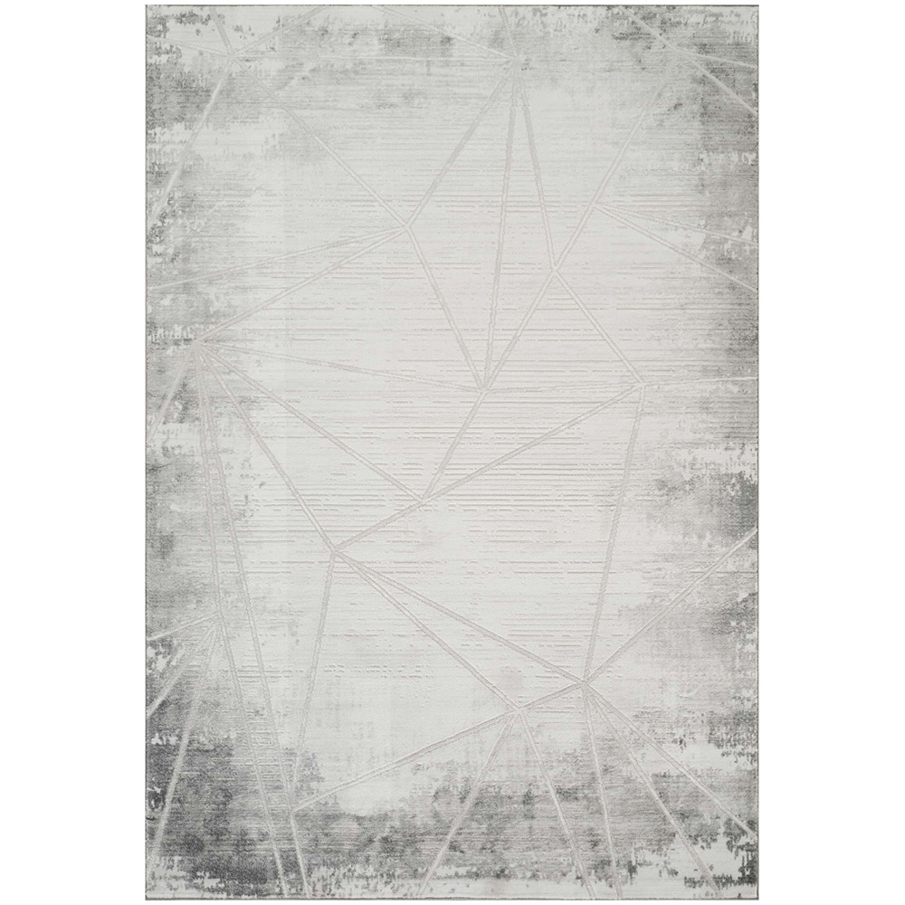 Ntu Rug Desire Rugs Novu Mirage Grey Modern Abstract Geometric Metallic Rug 160 ...