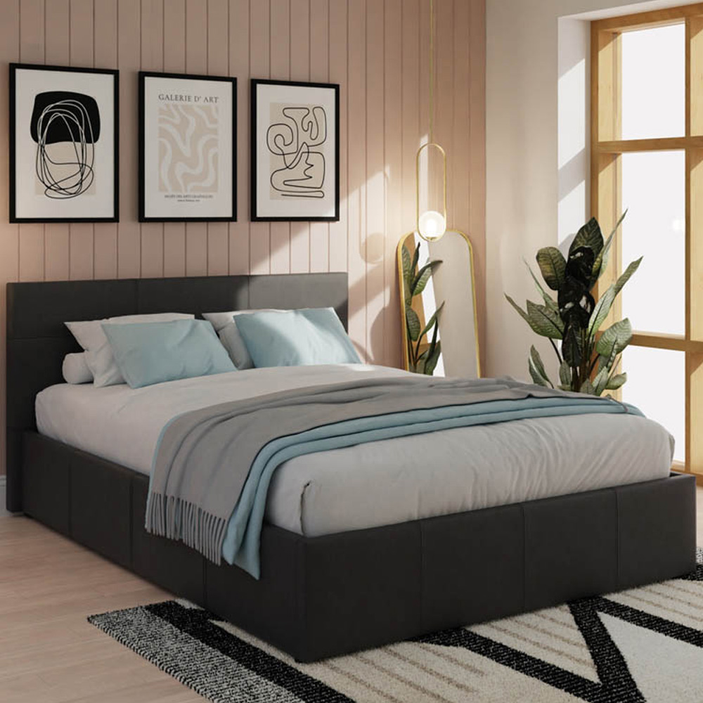 GFW Small Double Black Side Lift Ottoman Bed Price Comparisons | Compare The Build