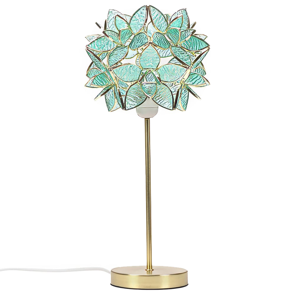 ValueLights Charlie Gold Stem with Aqua Glass LED Flower Shade Price Comparisons | Compare The Build