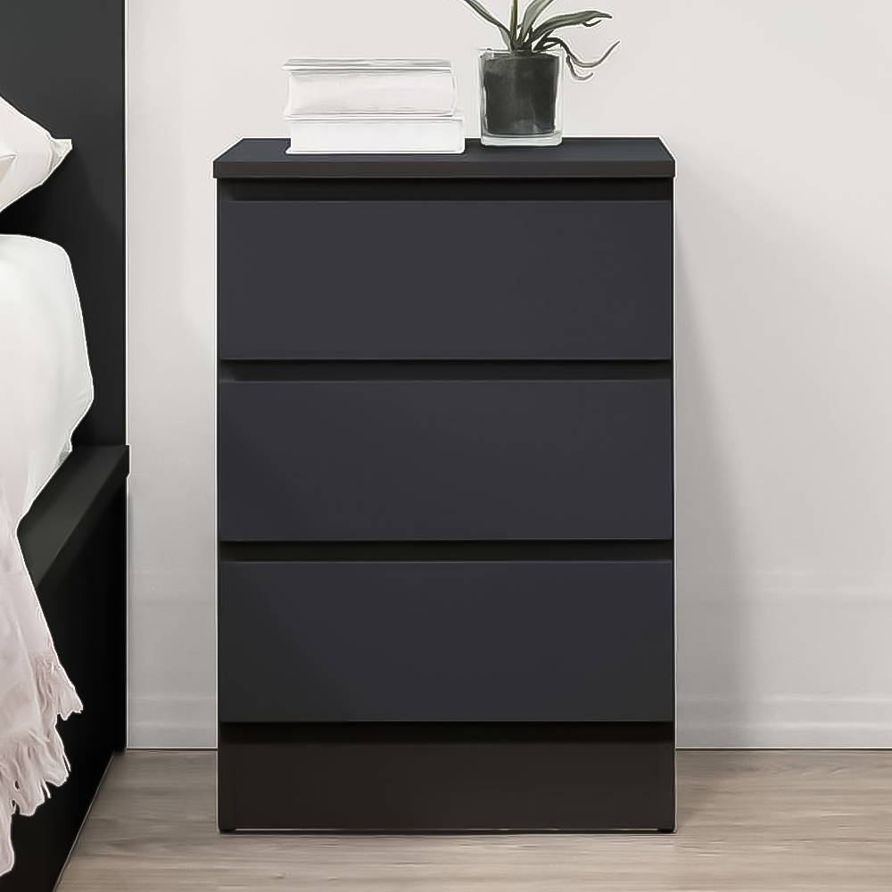 Oslo 3 Drawer Black Bedside Table Price Comparisons | Compare The Build