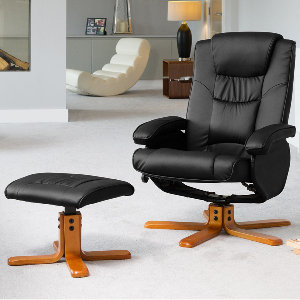 Artemis Home Severn Black Massage and Heat Swivel Recliner Chair with Footstool Price Comparisons | Compare The Build
