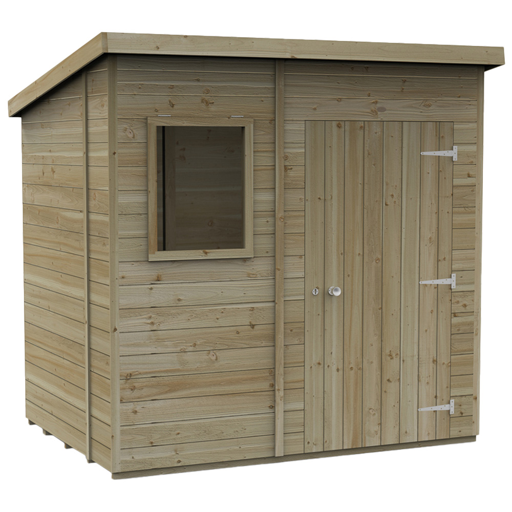 Forest Garden Timberdale 7 x 5ft Pressure Treated Pent Shed Price Comparisons | Compare The Build