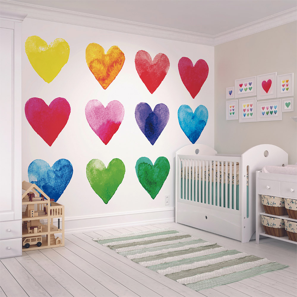 Origin Murals Colour My Heart Multicolour Wall Mural Price Comparisons | Compare The Build