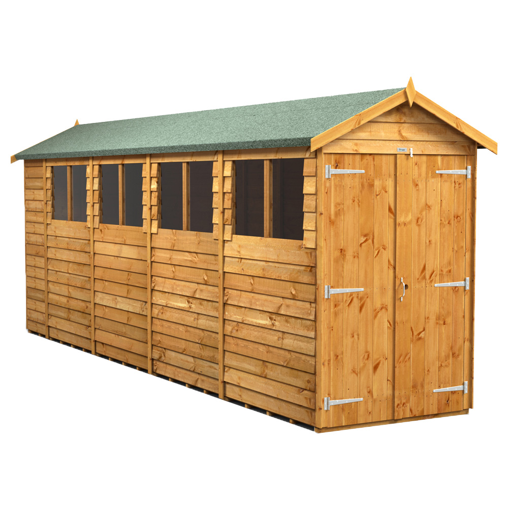 Power Sheds 18 x 4ft Double Door Overlap Apex Wooden Shed Price Comparisons | Compare The Build