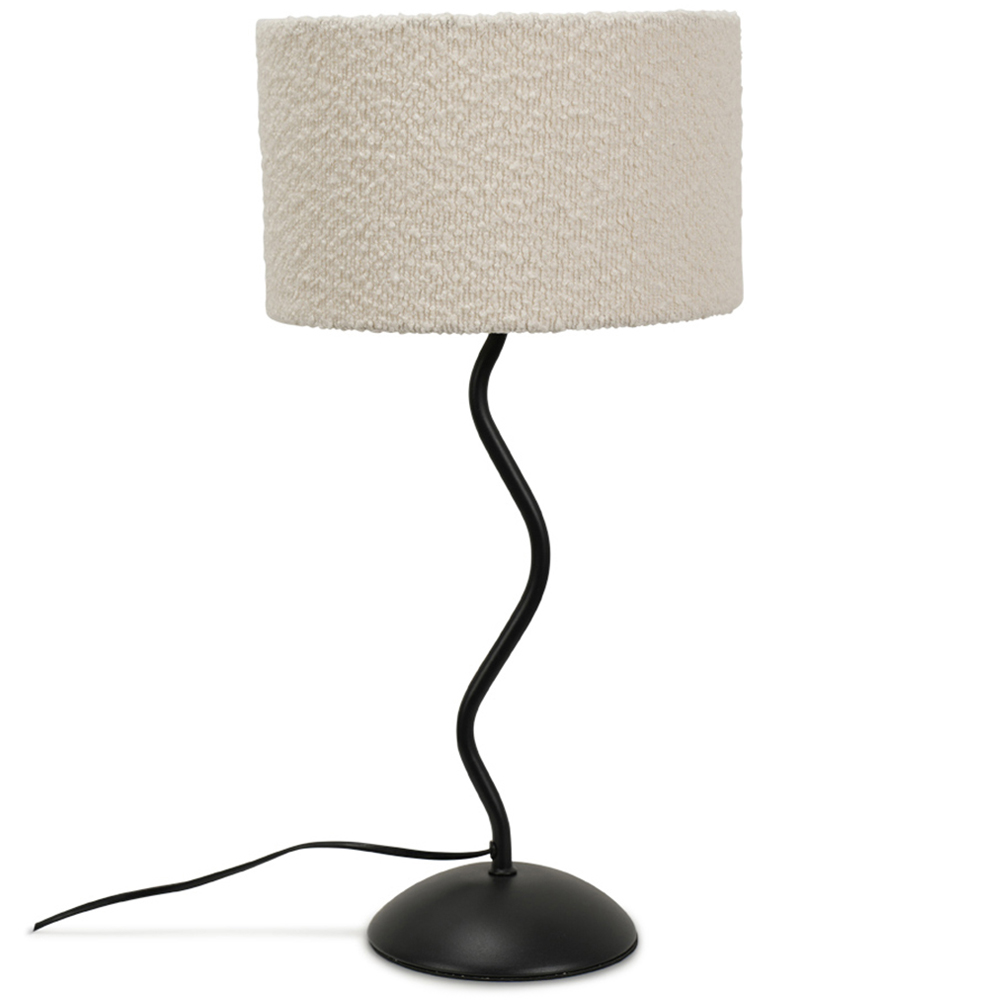 ValueLights Wiggle Black and Cream Boucle Shade Metal LED Table Lamp Price Comparisons | Compare The Build