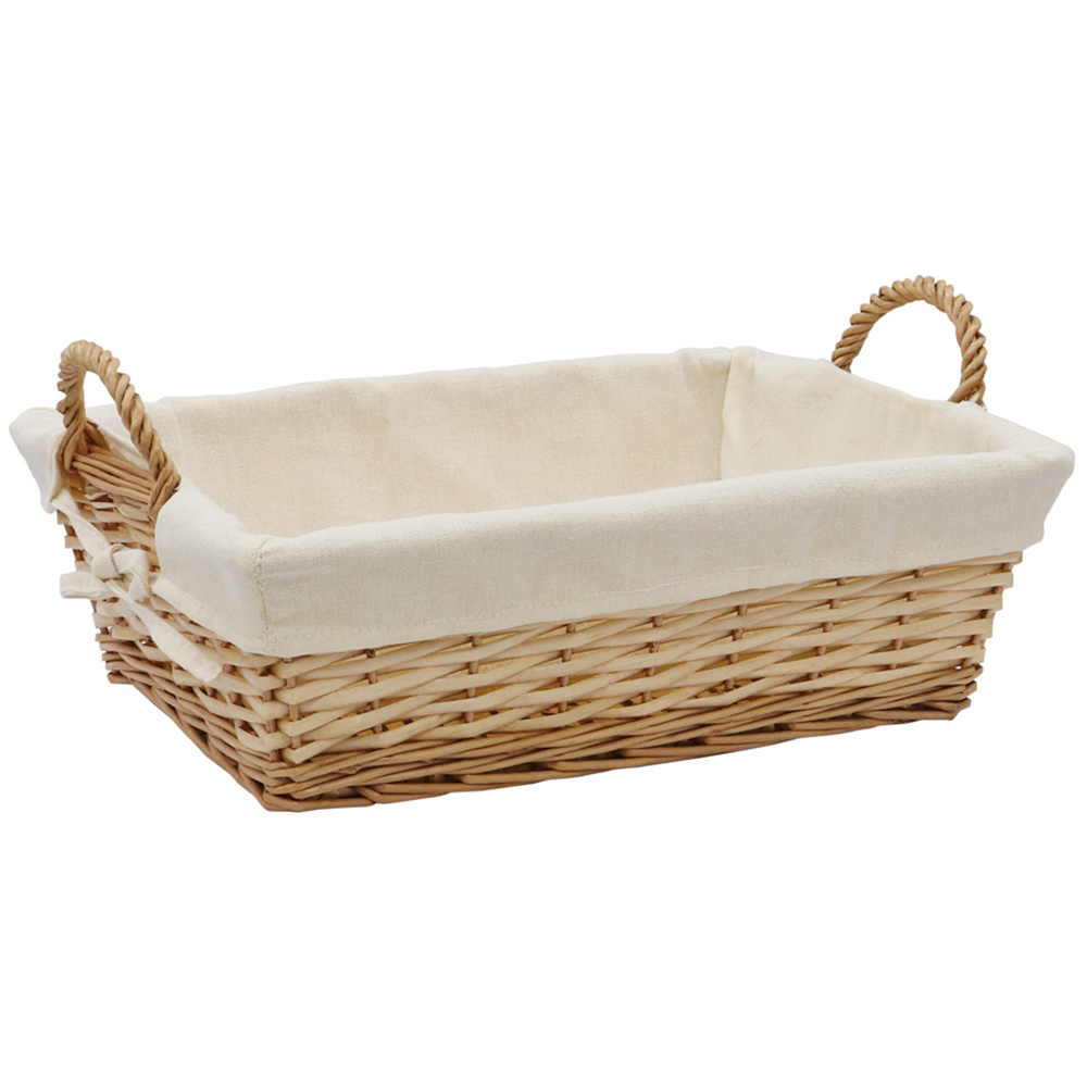 JVL 10L Acacia Honey Rectangular Willow Storage Basket with Lining 10L Price Comparisons | Compare The Build