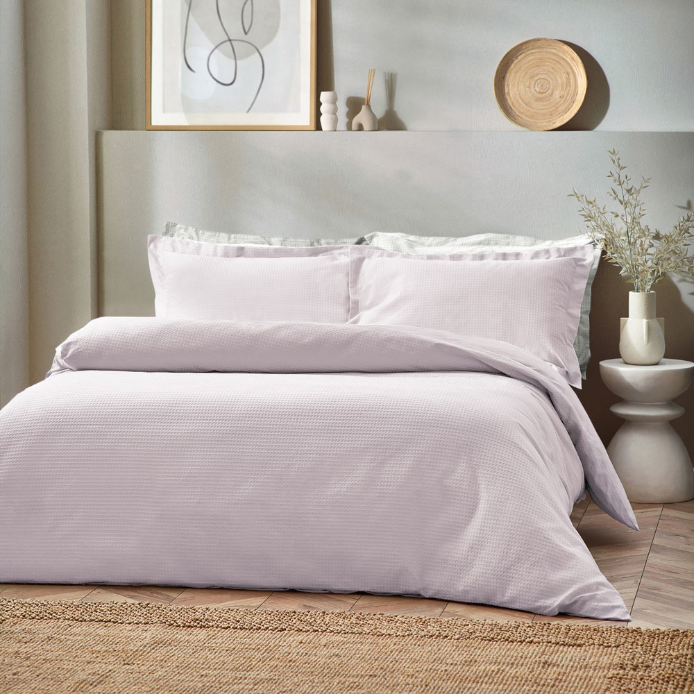Yard Double Blush Waffle Duvet Set Price Comparisons | Compare The Build