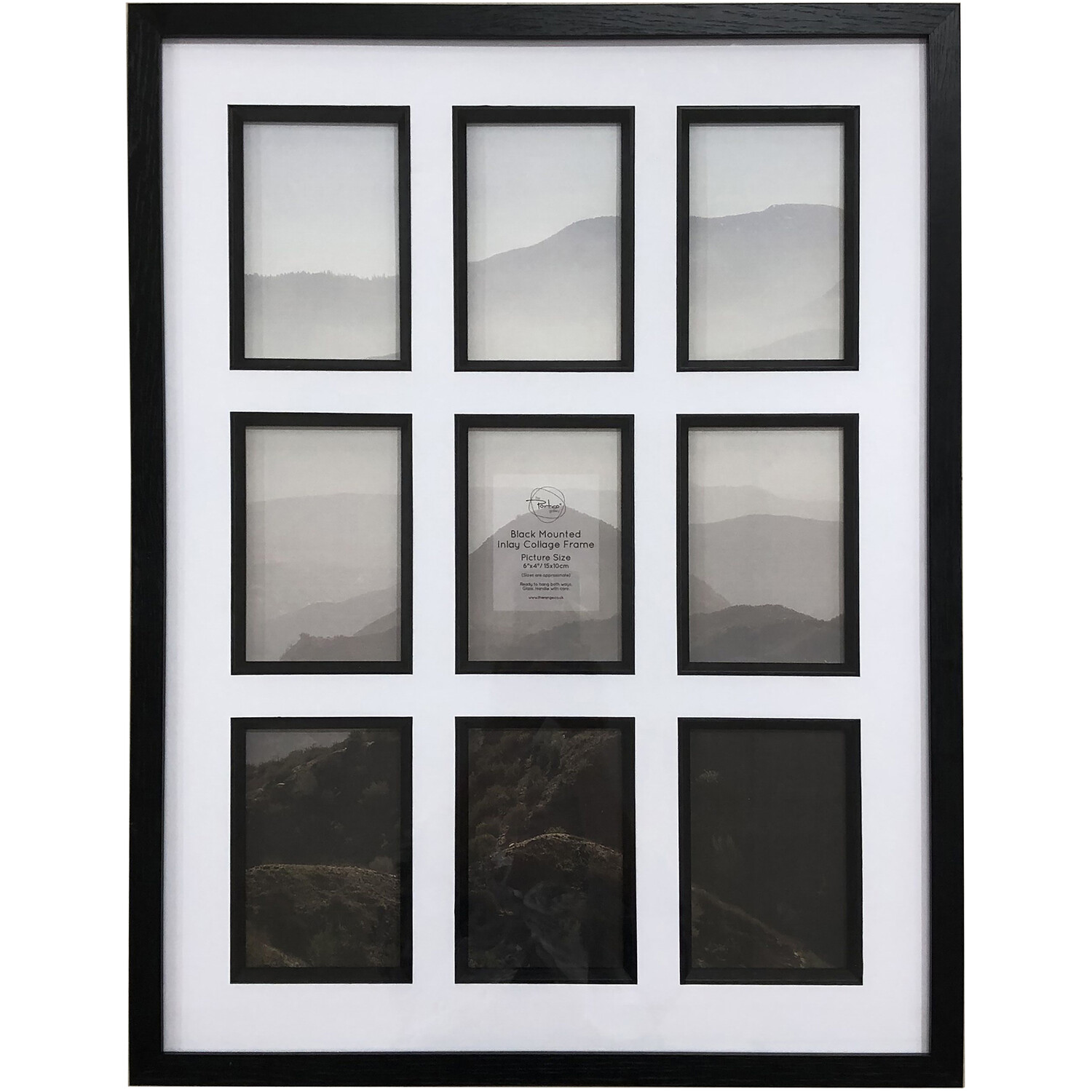 The Port. Co Gallery Inlay Black 9 Aperture Mounted Collage Photo Frame ...