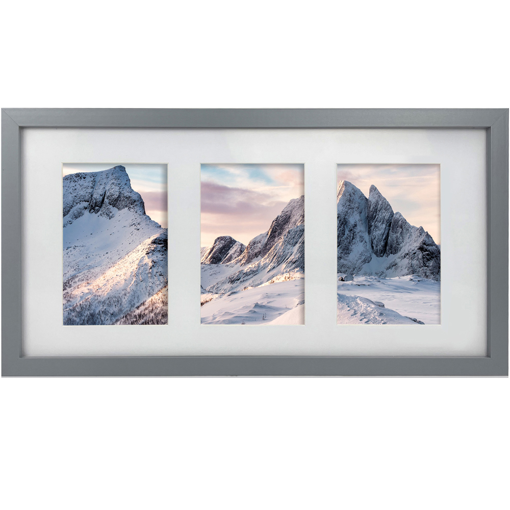 Innoteck Essentials 3 in 1 Matt Grey Wooden Photo Frame | Homebase