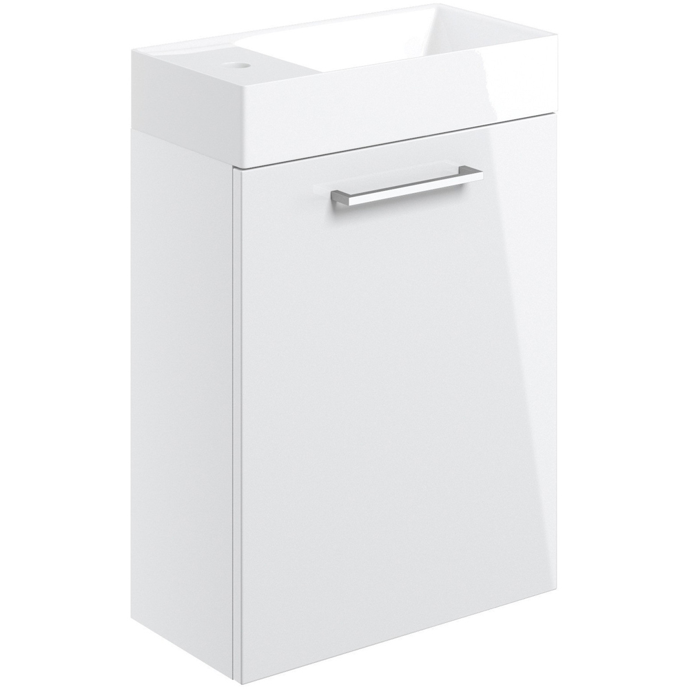 Homebase Basins Bathstore Milford Single Door White Wall Hung Basin Unit 410mm | Homebase