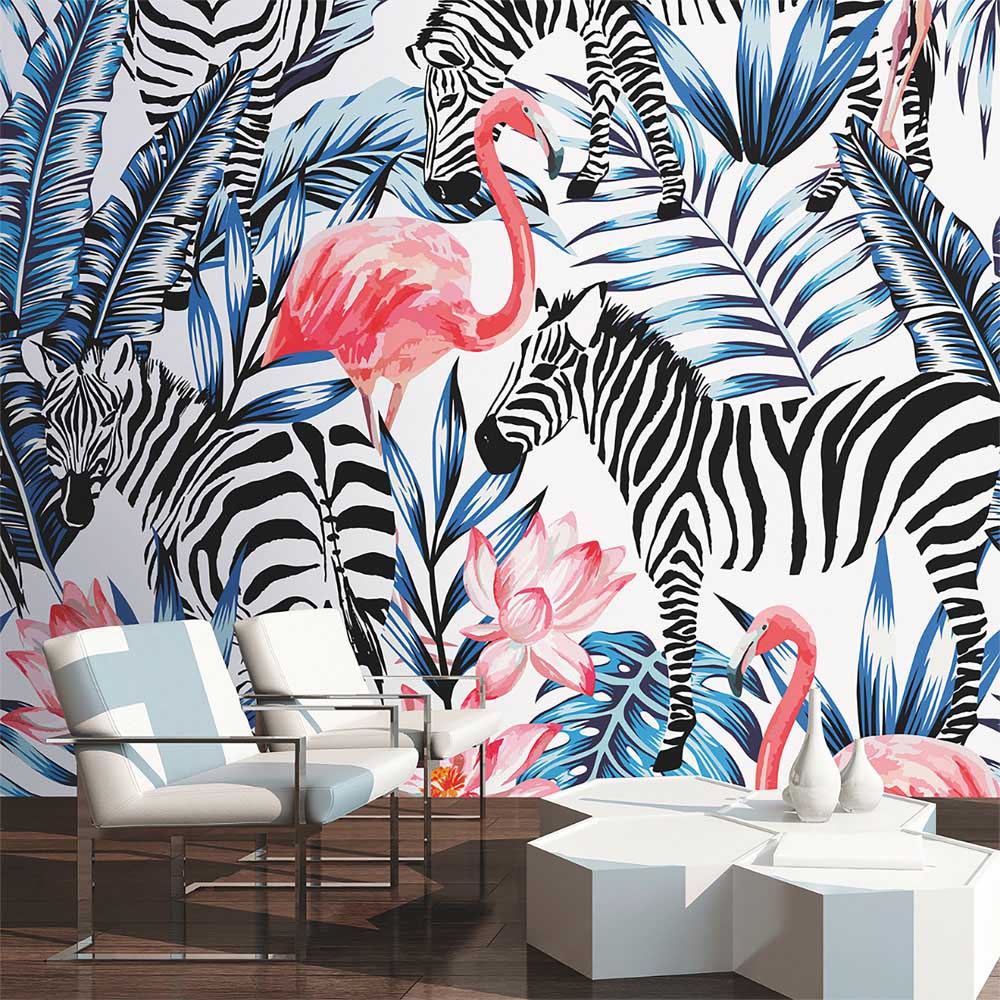 Origin Murals Zemingo Blue Wall Mural | Homebase