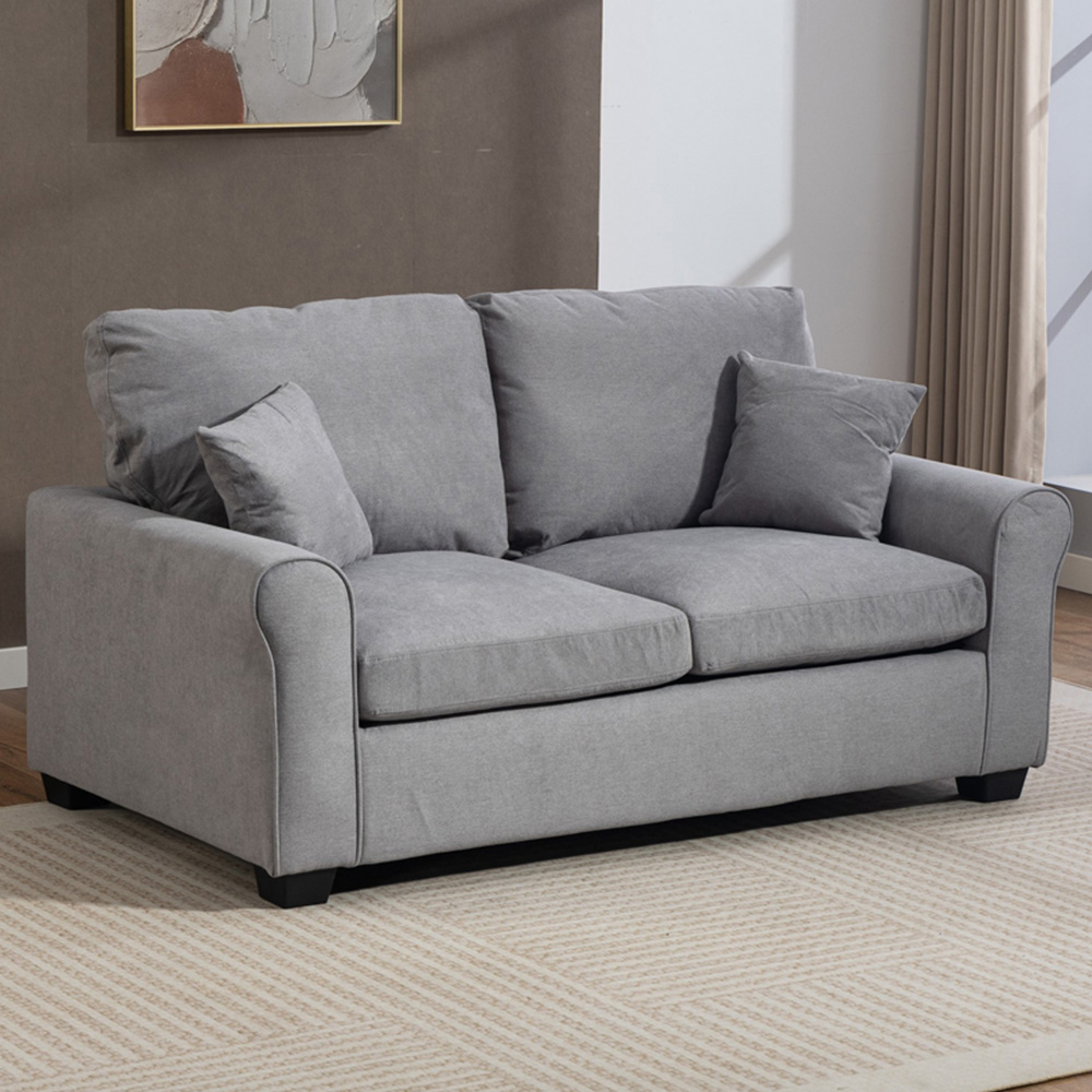 Artemis Home Lewiston 2 Seater Grey Fabric Sofa Bed | Homebase