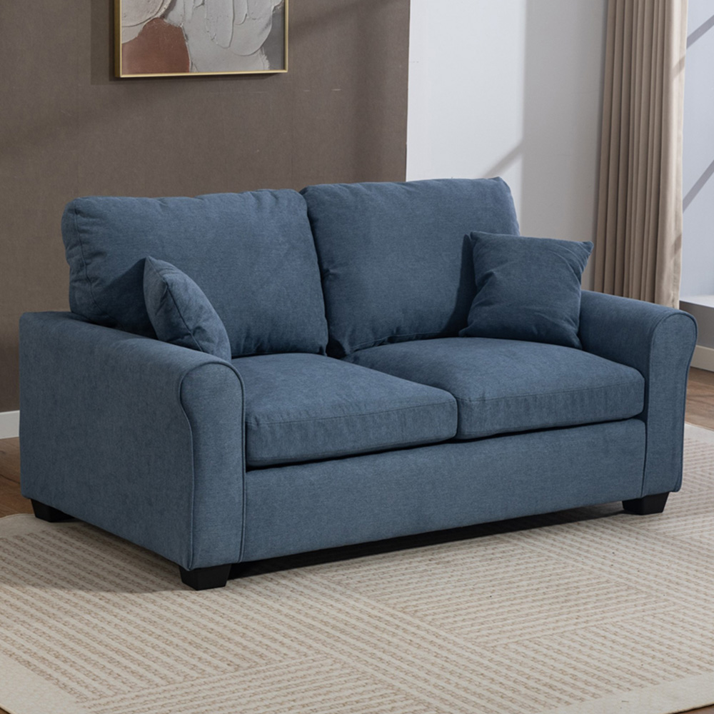 Artemis Home Lewiston 2 Seater Light Denim Fabric Sofa Bed | Homebase