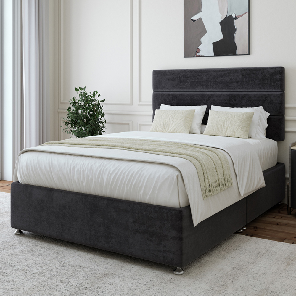 Bedmaster King Size Black Naples Velvet Divan Base Price Comparisons | Compare The Build