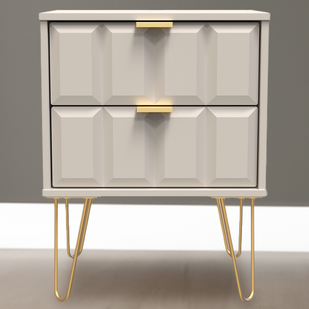 Crowndale Cube 2 Drawer Matt Kashmir Bedside Table Ready Assembled Price Comparisons | Compare The Build