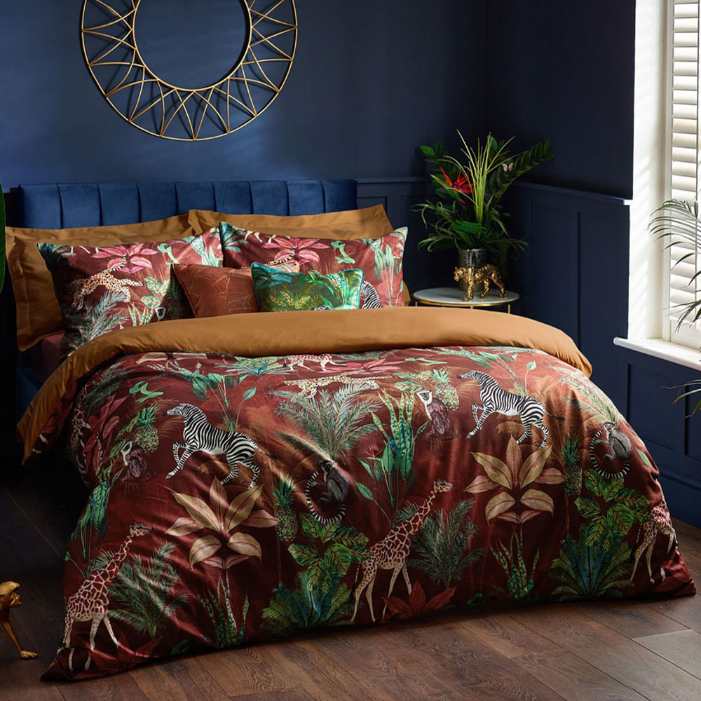 Wylder Aranya Super King Size Multicolour Velvet Exotic Animal Duvet Cover Set Price Comparisons | Compare The Build