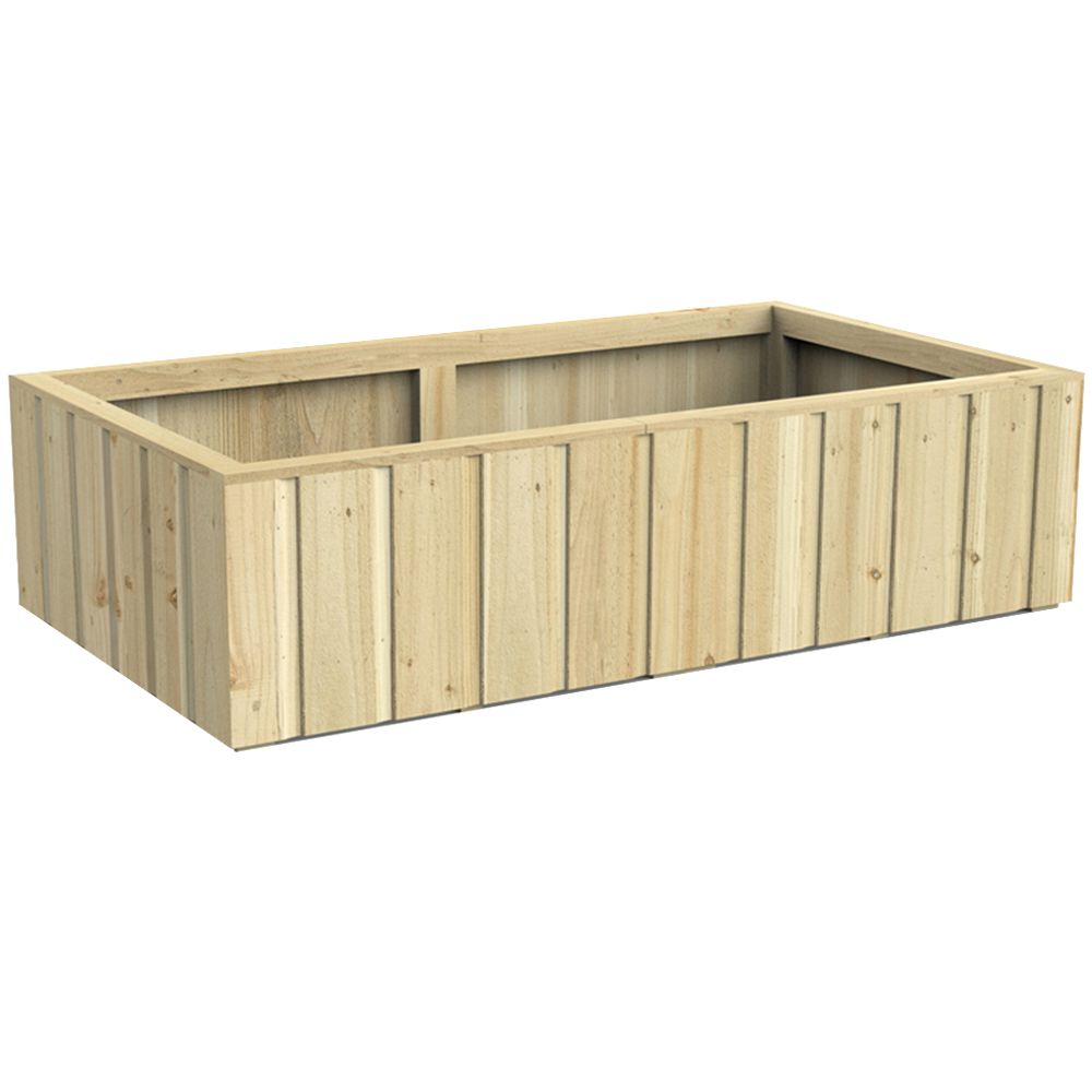 Homebase Rectangular Slabs Forest Garden Low Level Rectangular Lapline Planter 1 x 3.9ft | Homebase