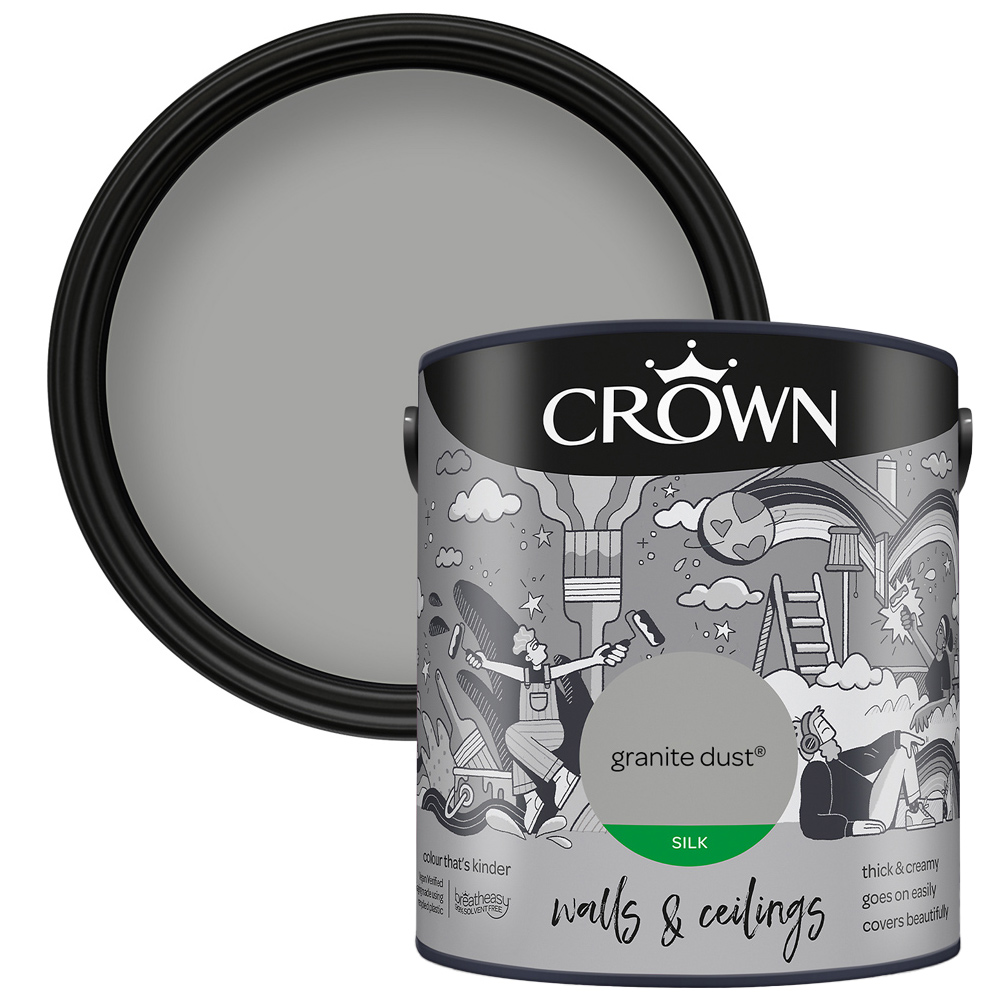 Crown Breatheasy Walls & Ceilings Granite Dust Silk Emulsion Paint 2.5L Price Comparisons | Compare The Build