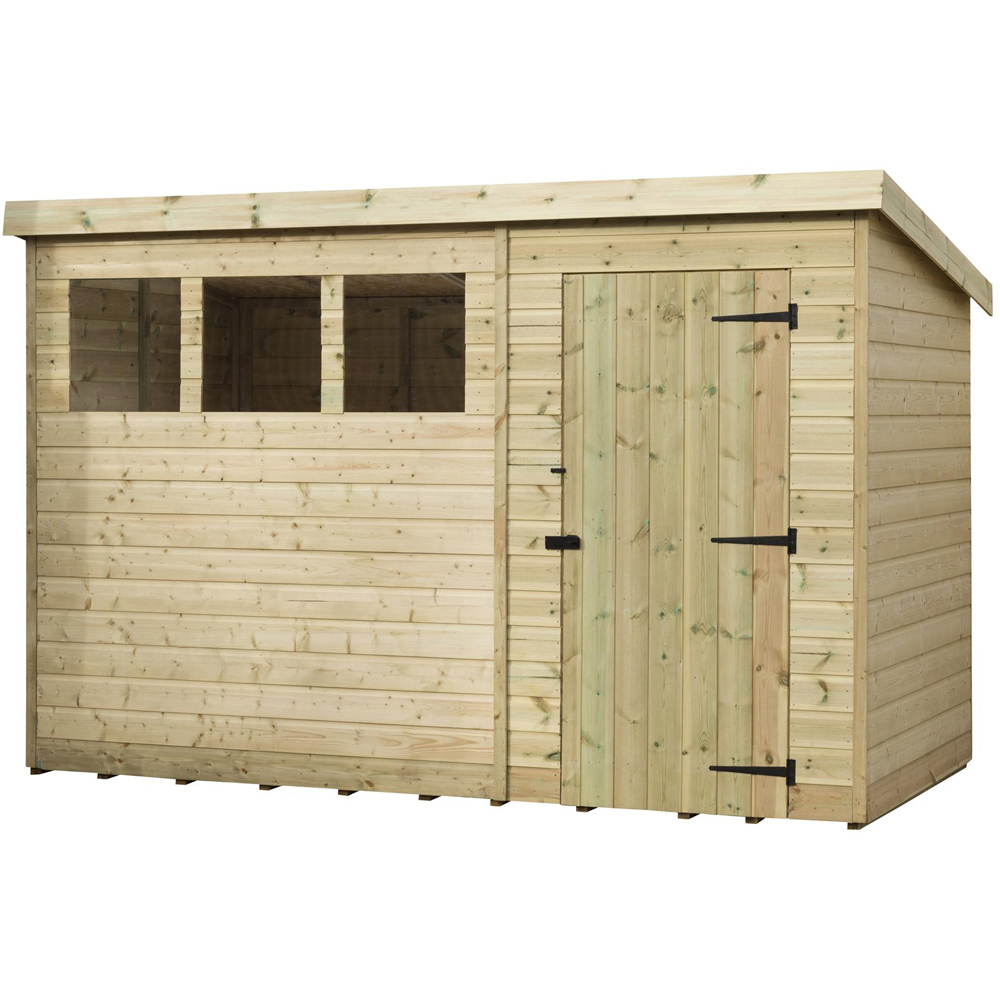 Empire Sheds 1500 Single Door Tongue and Groove Pent Garden Shed with Windows 10 x 7ft Price Comparisons | Compare The Build