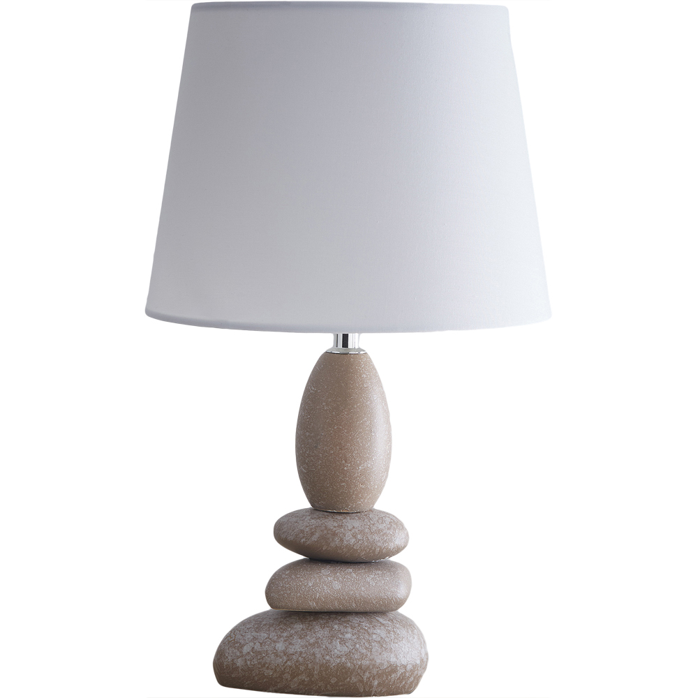 Kliving Kai White Cotton Shade Pebbles Ceramic Table Lamp Price Comparisons | Compare The Build