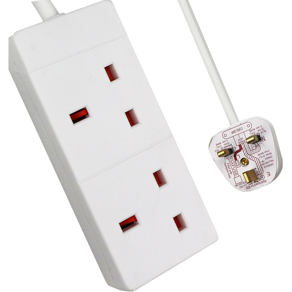 ExtraStar 2 Way White 13A Extension Lead 2m Price Comparisons | Compare The Build