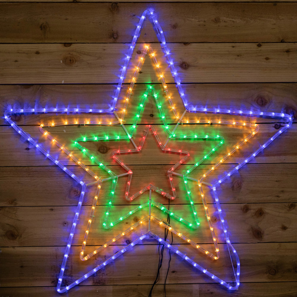 Samuel Alexander Multicolour LED Hanging Christmas Star Rope Light 1.7 ...