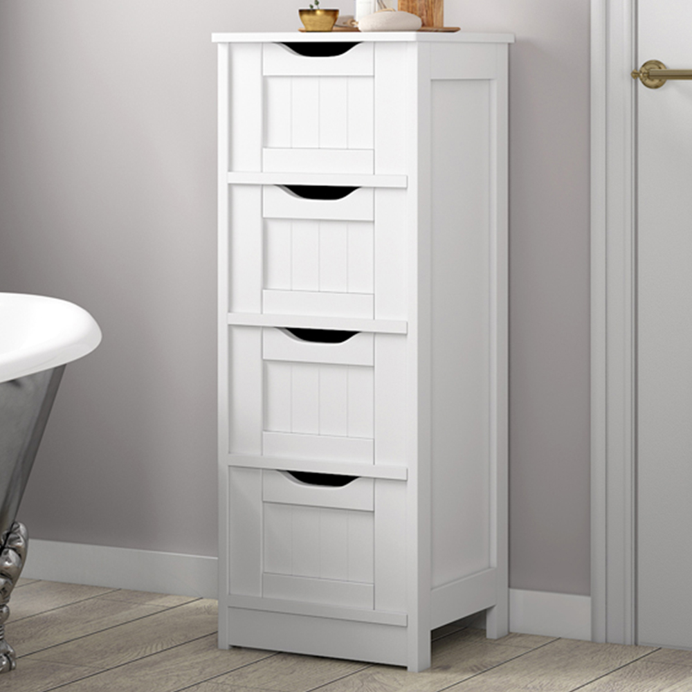 Toby White 4 Drawer Bathroom Storage Unit | Homebase