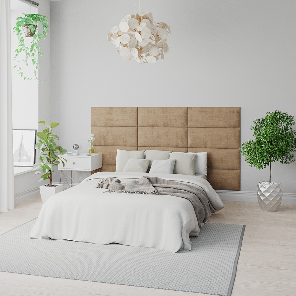 Aspire EasyMount Champagne Firenze Velour Upholstered Wall Mounted Headboard Panels 8 Pack Price Comparisons | Compare The Build