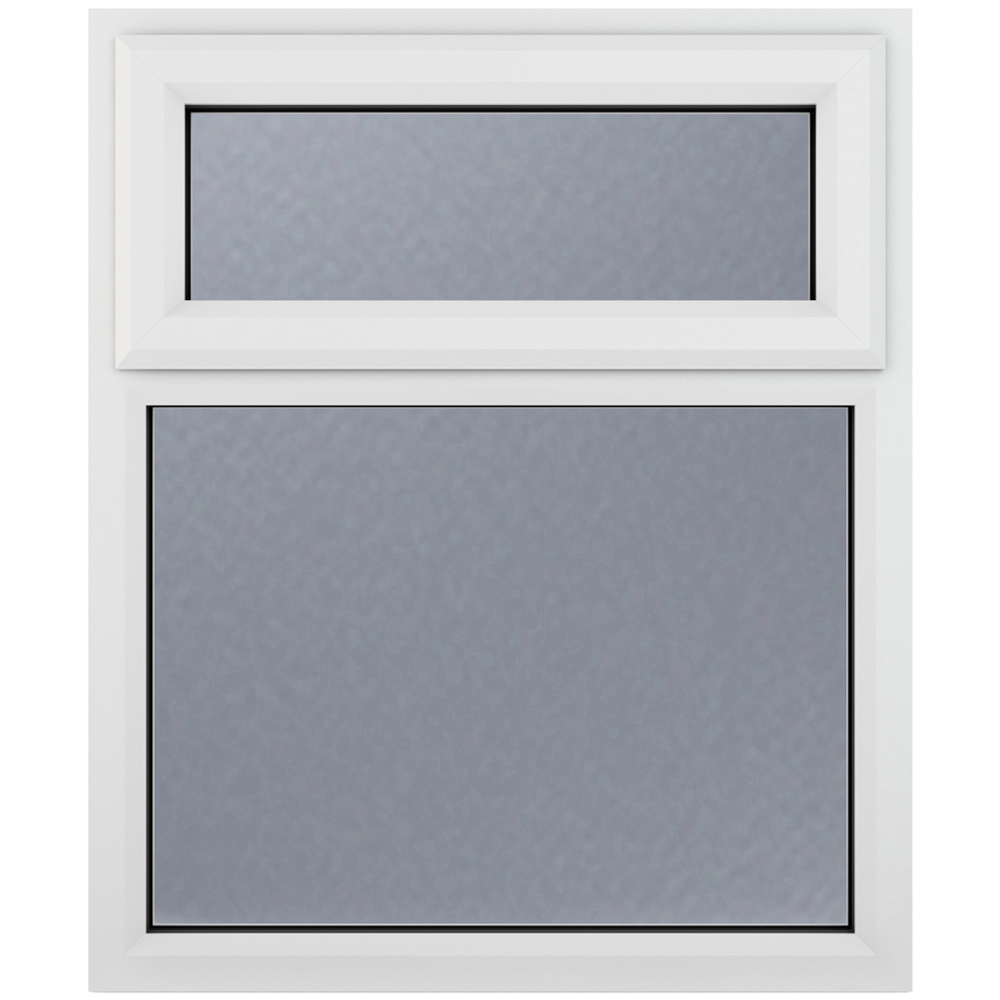 Crystal uPVC Triple Glazed Window Top Hung Over Fixed Light White Obscure Glass 905x1040mm Price Comparisons | Compare The Build